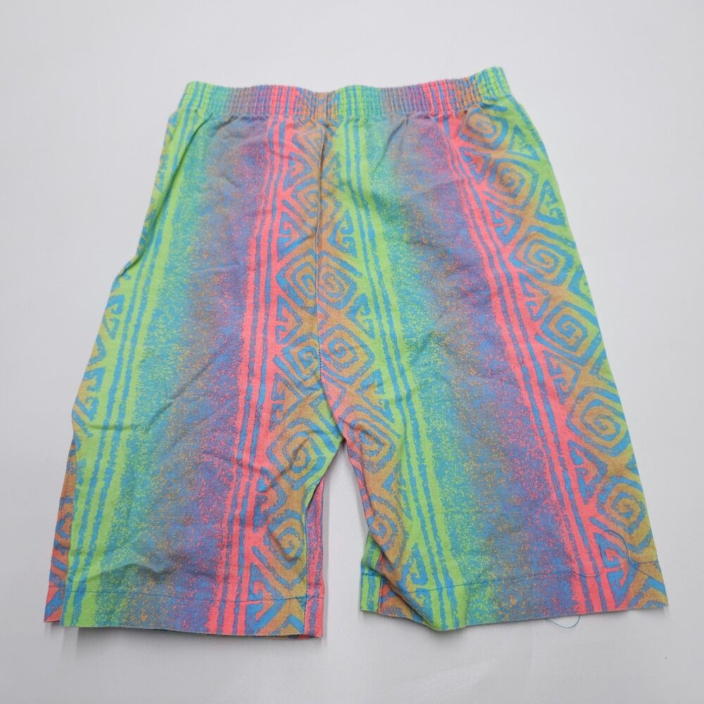 Vintage Pilgrim Shorts Boys M 5-6 Neon Trunks Elastic Waist Bermuda Made In USA